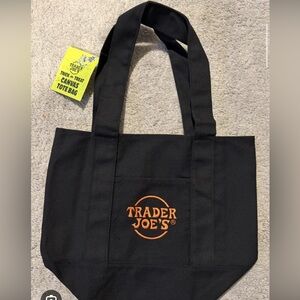Trader Joe's Trick-or-Treat Mini Canvas Tote Bag Limited Edition - black color